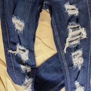 Hollister Blue Ripped Skinny Jeans,  Woman Size 5L